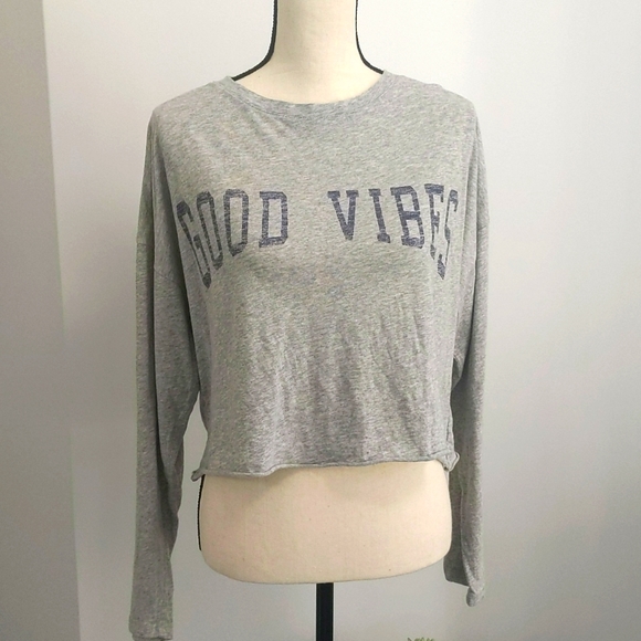 Grayson Threads "Good Vibes" Long Sleeve Crop Top - Size L - Picture 4 of 8